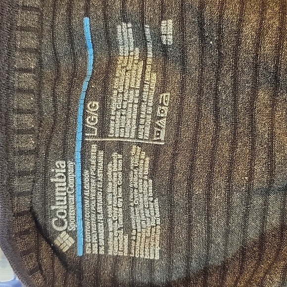 COLUMBIA Men's Black and Gray Striped Pullover Shirt Large - Picture 9 of 9